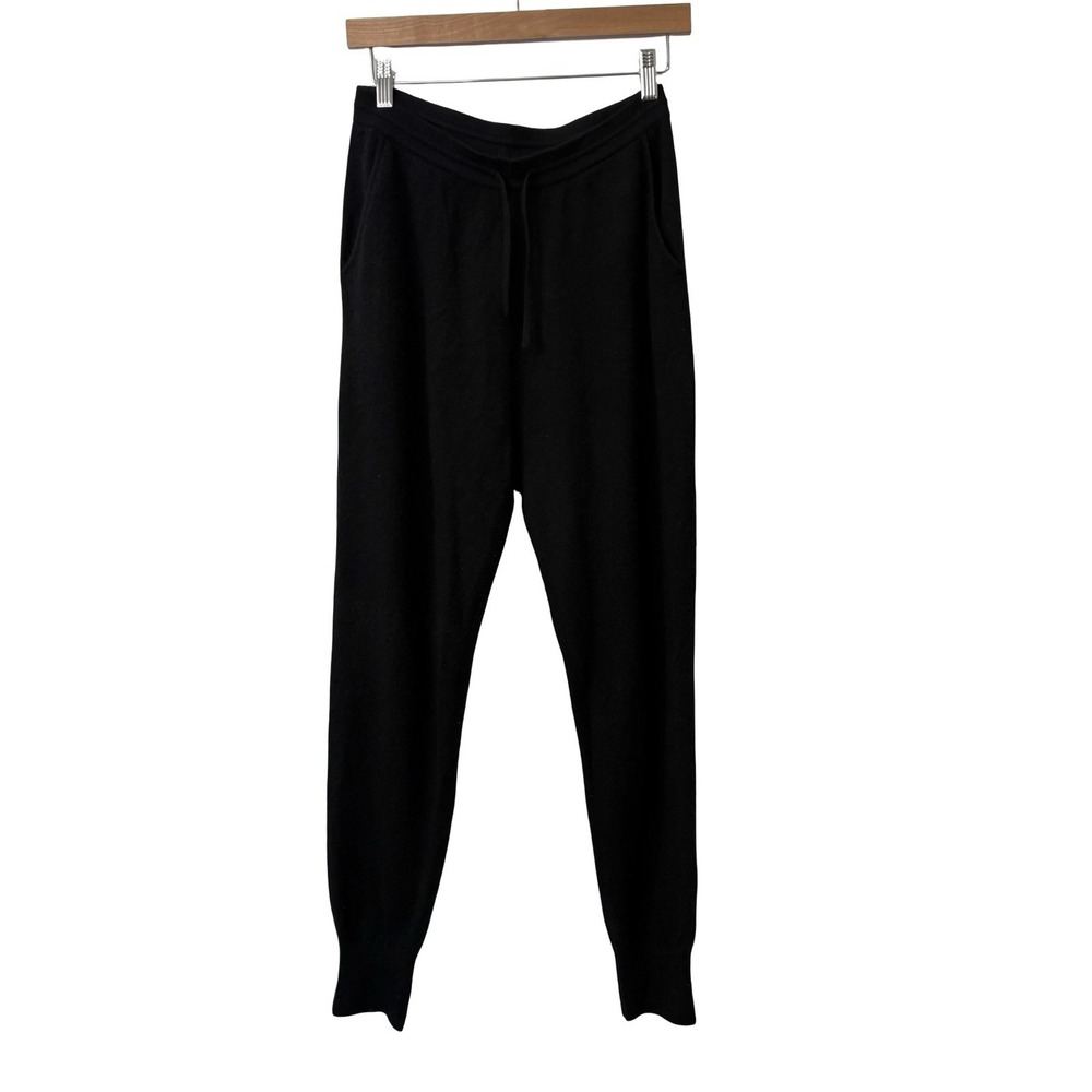 Naadam Black 100% Cashmere Drawstring Joggers Women's Size Small